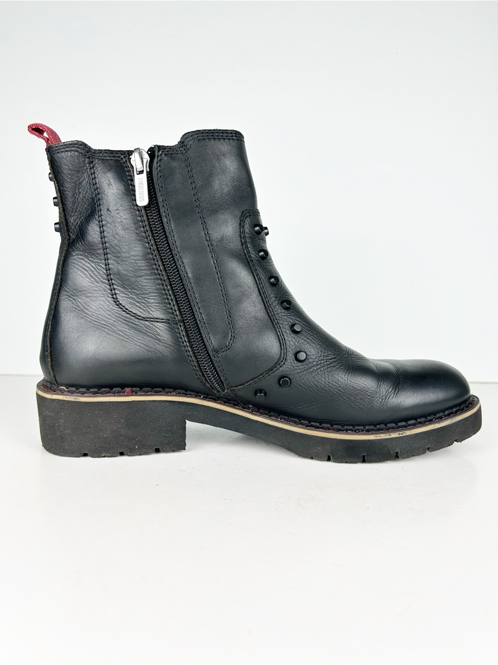 Pikolinos Vicar Chelsea Black Leather Side Zip Studded Ankle Boots EU 39 - Picture 7 of 15